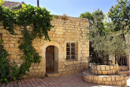 old stone house in the Jewish religious quarter in Safed, Upper Galilee, Israel