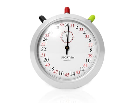 3d Illustration: Stopwatch on white background