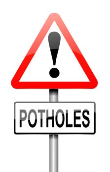 Illustration depicting a sign with a potholes concept.