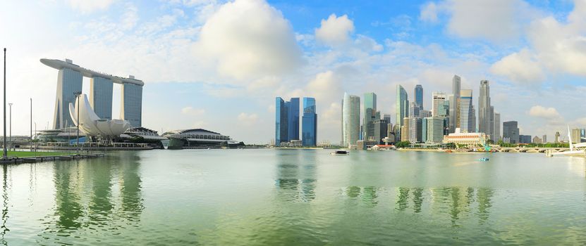 Panoramic view of Singapore in the sunshine morning