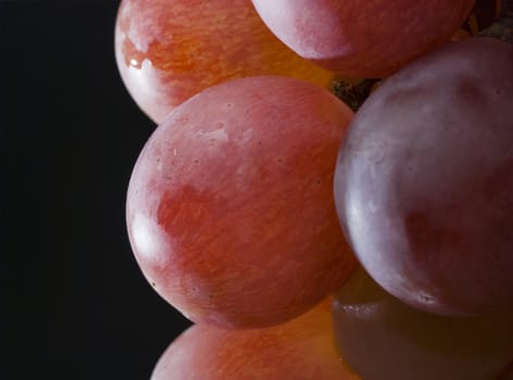 Selective focus on a single red grape