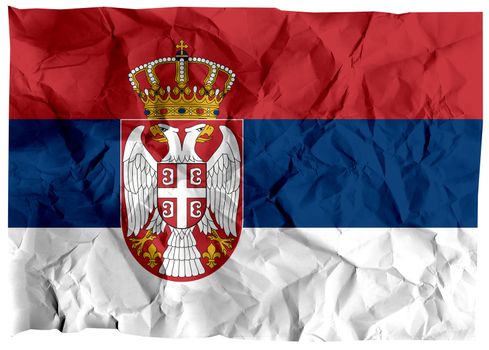 The national flag of Serbia.
