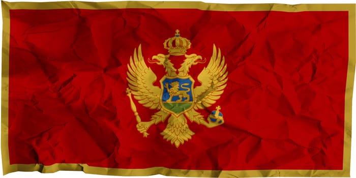 The national flag of Republic of Montenegro (Europe, Balkan).