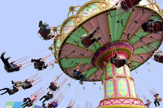 CHENGDU - FEB 3: Happy people play in the amusement park on Feb 3, 2011 in Chengdu, China.