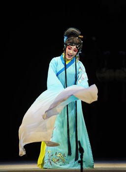 CHENGDU - JUN 4: chinese Sichuan opera performer make a show on stage to compete for awards in 25th Chinese Drama Plum Blossom Award competition at Xinan theater.Jun 4, 2011 in Chengdu, China.
Chinese Drama Plum Blossom Award is the highest theatrical award in China.