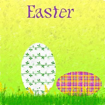 A textured digital painting of an easter scene