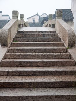 Old stone foot bridge in Wuzhen town, Zhejiang province, China