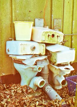 Waste items at a scrap yard