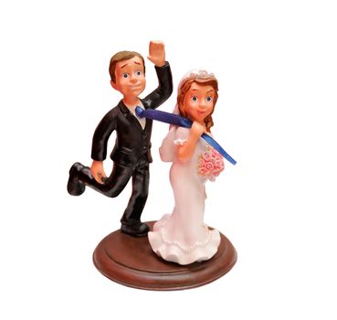 Bride and groom funny figures for wedding cake