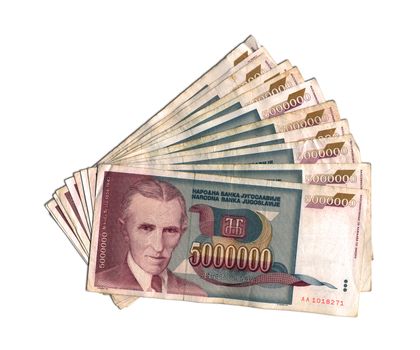 Paper money in Yugoslavia during the Great Depression and the inflation of the nineties of the twentieth century.