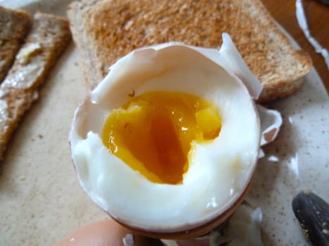 soft boiled egg and toast for easter breakfast