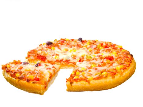 Pizza on white background