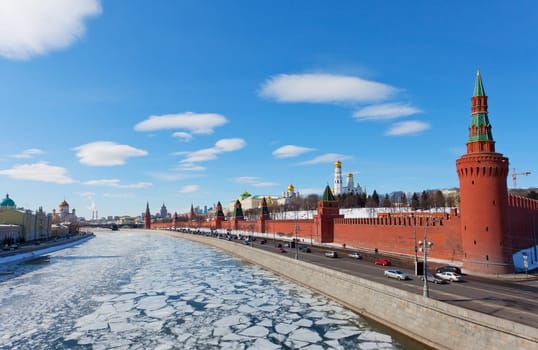 Moscow Kremlin in sunny spring day