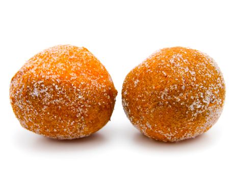 Two doughnuts on a white background  