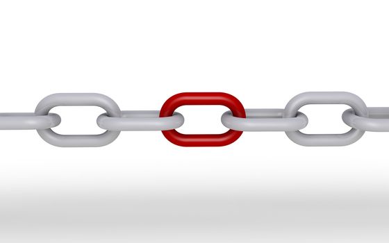 3d chain and one part is red