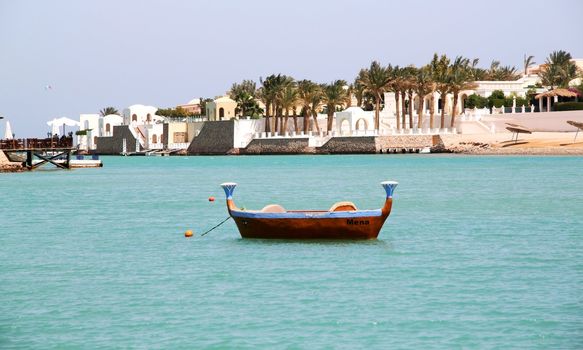 Boat on the water in Egypt El Gune