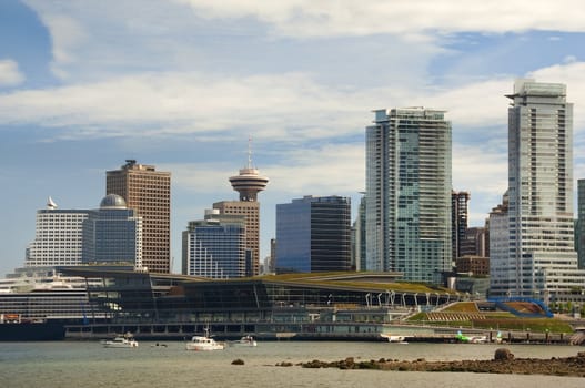 view from the waterfront to modern Vancouver