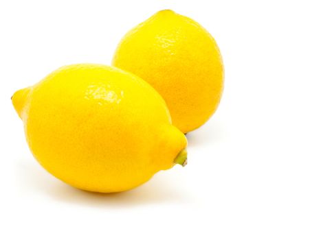 Lemon on white background