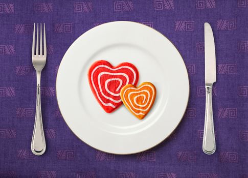 Dish for enamoured in Valentine's day at restaurant