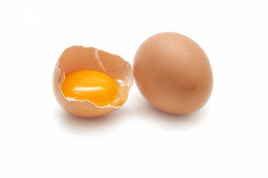 fresh eggs isolated on white background