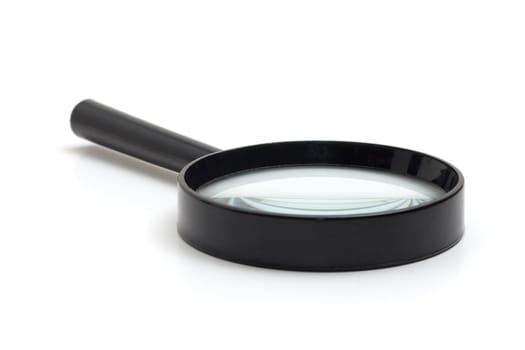 Magnifying glass on white background.