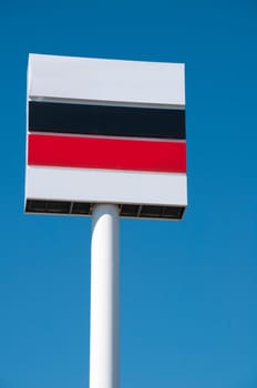 blank and colorful billboards against blue sky background (for your advertisement)