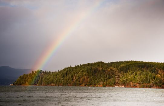 Rainbow over Hood Canal, WA