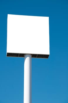 big blank billboard against blue sky background (for your advertisement)