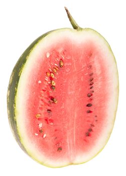 half watermelon fruit (isolated on white background)