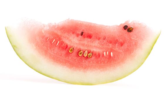 slice of watermelon fruit (isolated on white background)