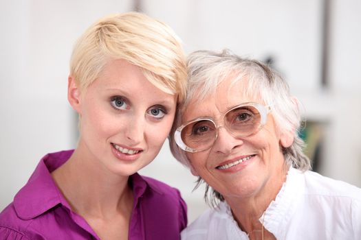 Woman with her mother