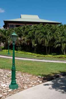 tropical resort infrastructure or building surrounded by nature, Antigua