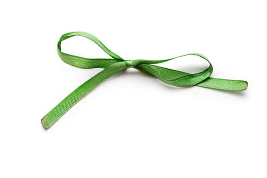 Green bow isolated on white