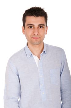 confident young casual man portrait, isolated on white background 