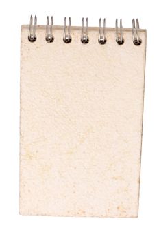 Blank spiral notepad isolated on white background.