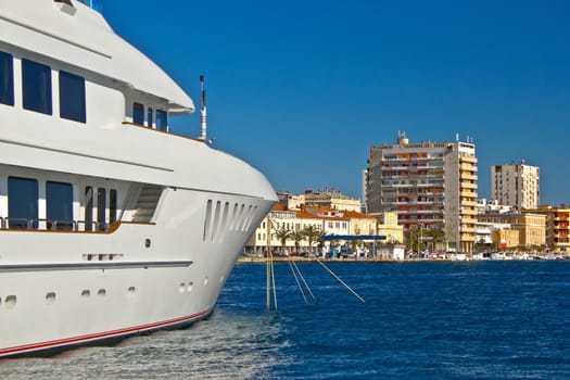 Luxury yacht in colorful Zadar waterfront, Dalmatia, Croatia