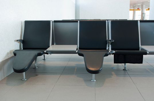 empty seats at departures terminal at a international airport