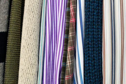 Close up of clothes hanging as a background image