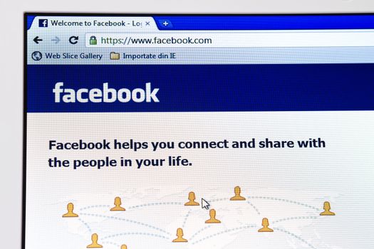 Galati, Romania - Jan 31, 2012: Matters is an experiment in agency, social network and out-of-home partner collaboration," the Page's info explains, pointing to Facebook's new partners R/GA and Thompson Reuters. Homepage of Facebook.com, the biggest social network website on January 31, 2012 in Galati, Romania