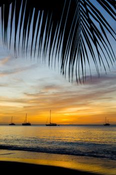sunset over the Caribbean Sea, Grand Anse Bay, Grenada