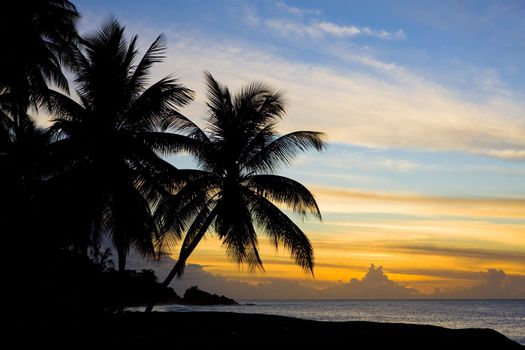 sunset over Caribbean Sea, Turtle Beach, Tobago