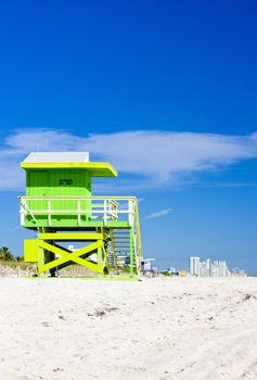cabin on the beach, Miami Beach, Florida, USA
