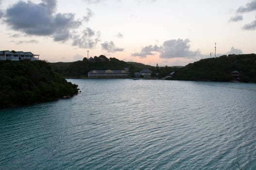 gorgeous seascape of Long Bay in Antigua (sunset picture)