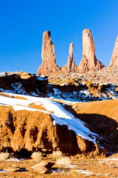 The Three Sisters, Monument Valley National Park, Utah-Arizona, USA