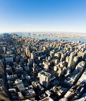 view of Manhattan from The Empire State Building, New York City, USA