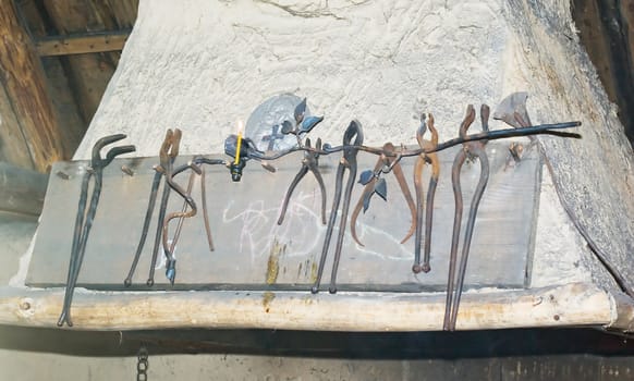 front view of different shape of old nippers