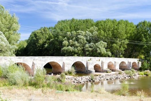 old bridge near Tordomar, Castile and Leon, Spain