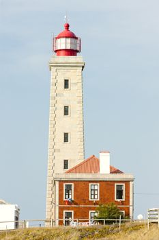 lighthouse at Sao Pedro de Moel, Estremadura, Portugal