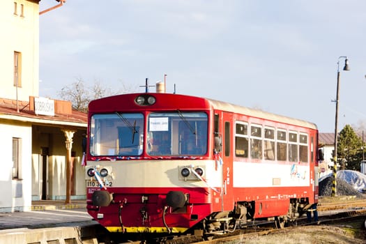 engine carriage at railway station of Dobruska, Czech Republic