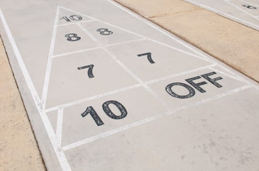 outdoor shuffleboard court as a background or texture